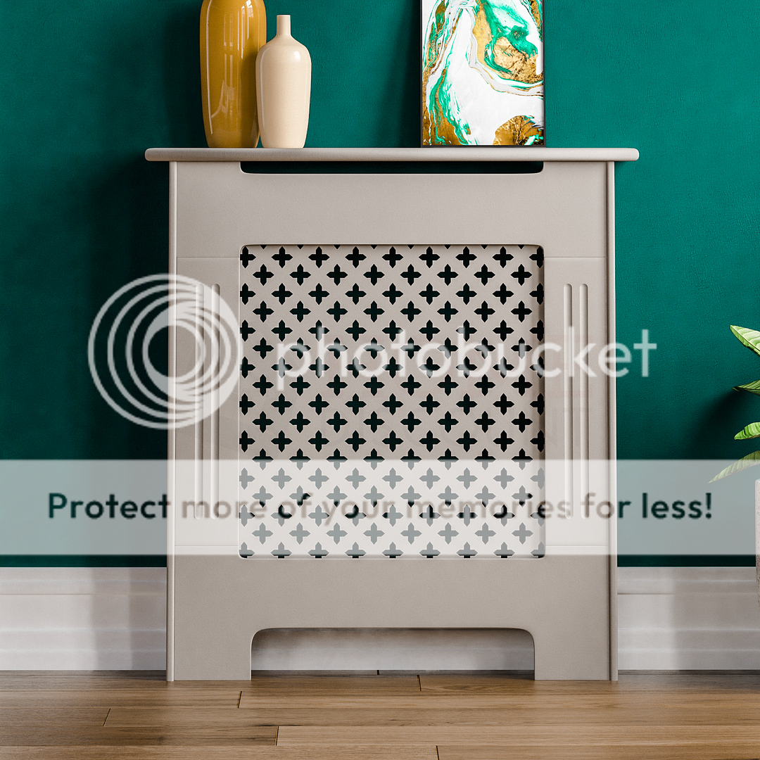 Radiator Cover MDF Unfinished White Vertical Horizontal Slat Cross